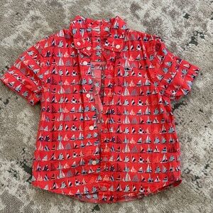 Vineyard Vines Kids Red Sailboat Button Down Shirt